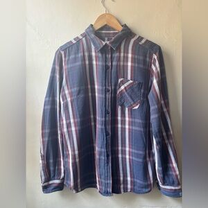 American Giant Vintage Flannel Plaid Slim Fit Women's Size Large